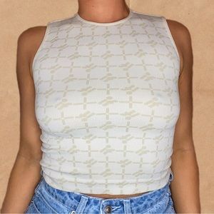 URBAN OUTFITTERS iets frans… Logo Pattern Crop Top